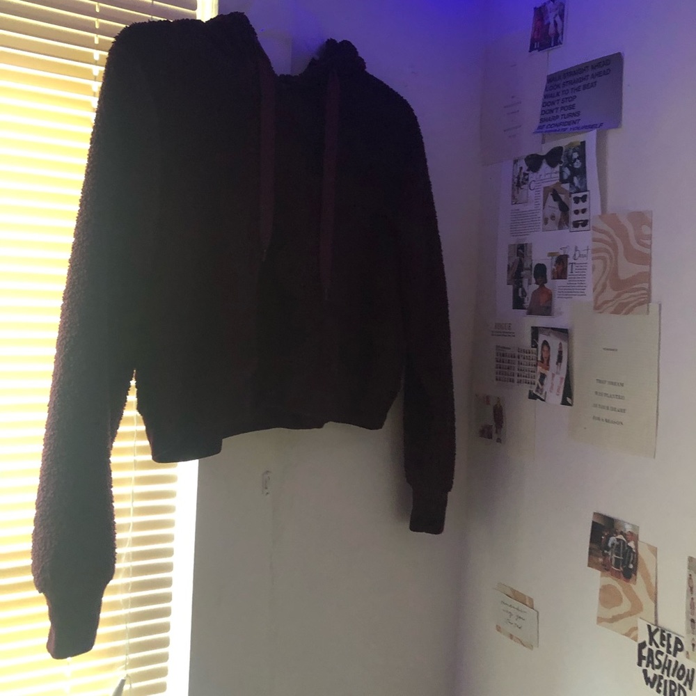 purple teddy cropped sweatshirt
